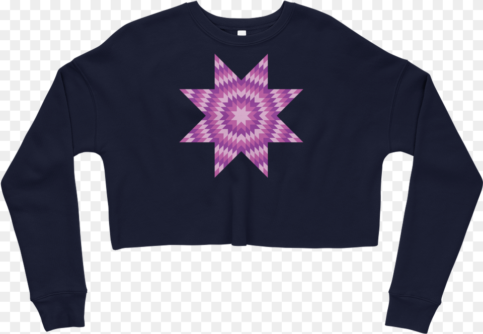 Purple Star Crop Sweatshirt Sweater, Clothing, Knitwear, Long Sleeve, Sleeve Free Png Download
