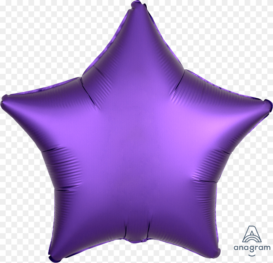 Purple Star Foil Balloon, Cushion, Home Decor, Symbol Png Image