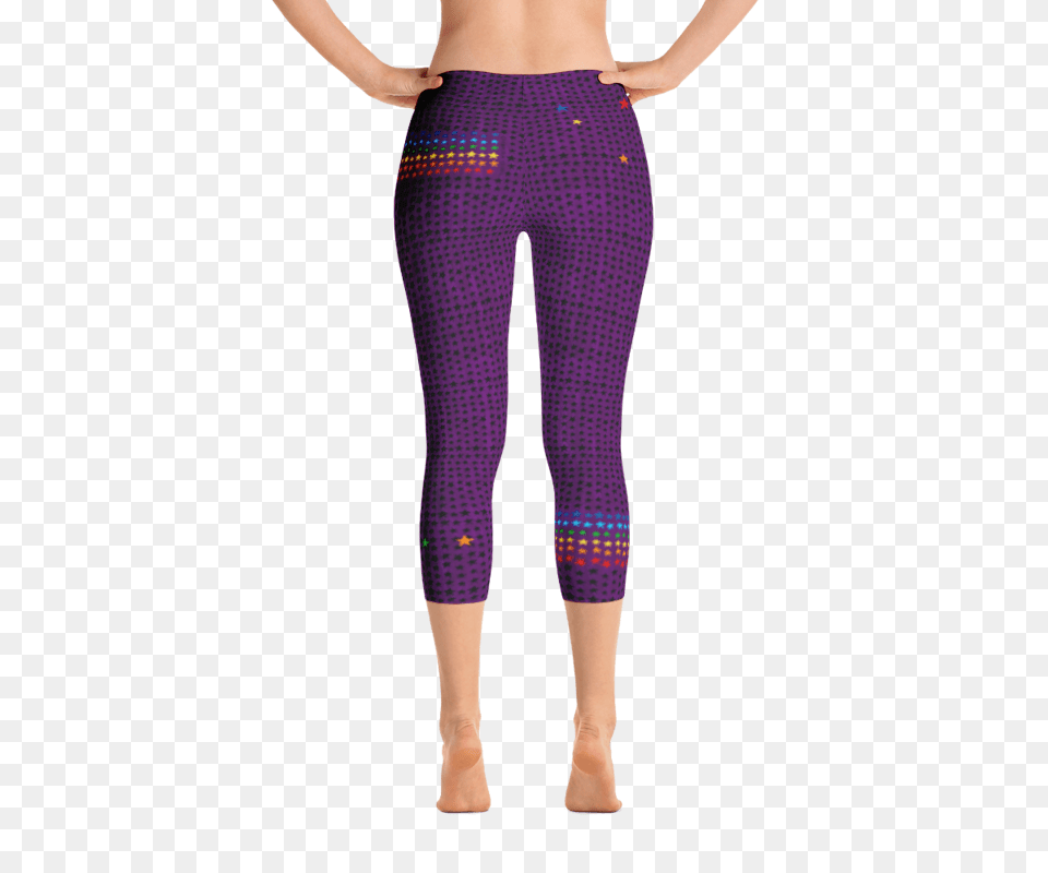 Purple Stars Carpri Leggings Chakra Girl, Clothing, Pants, Adult, Female Png Image