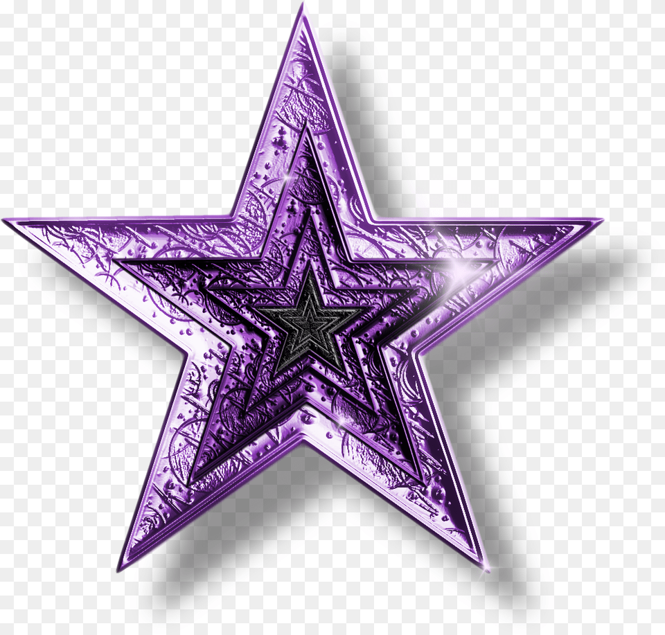 Purple Stars Clipart Purple Star By Jssanda Silver And Blue Star, Symbol, Star Symbol, Cross Png Image