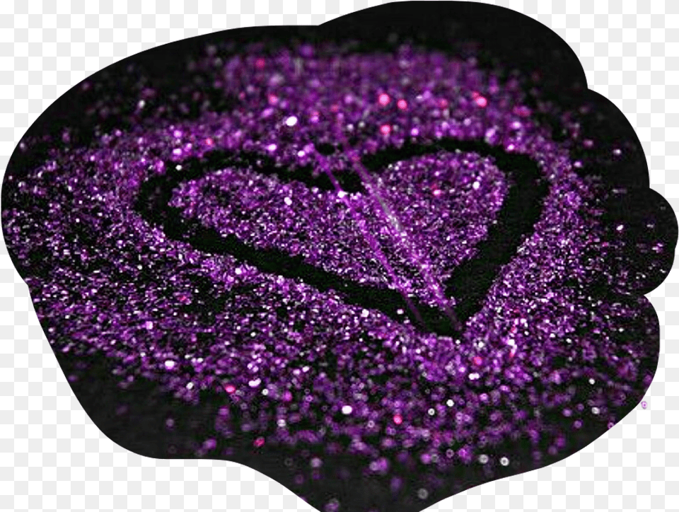 Purple Sticker Purple Glitter Hearts Png Image
