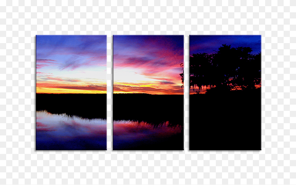 Purple Sunset Canvas Print, Art, Collage, Nature, Outdoors Free Transparent Png