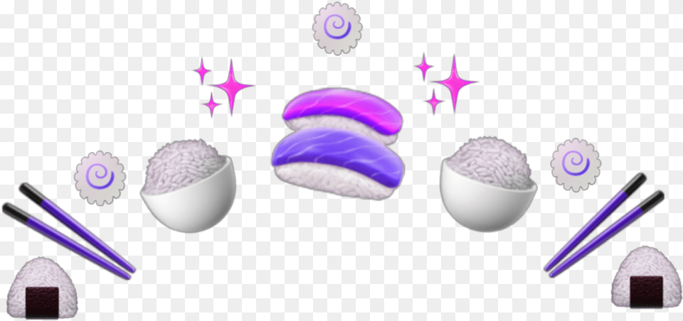 Purple Sushi Emoji Crown Graphic Design, Food, Produce, Grain Png Image