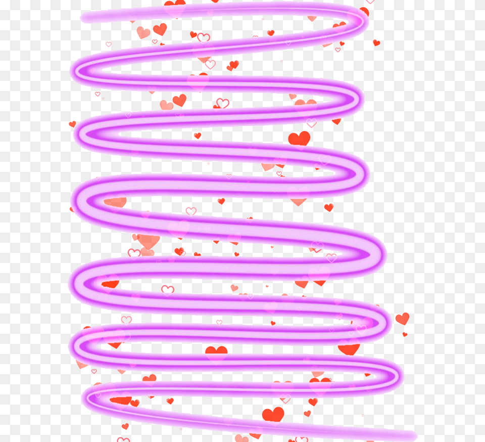 Purple Swirl Hearts Neon Neon Swirl, Coil, Light, Spiral Free Png Download