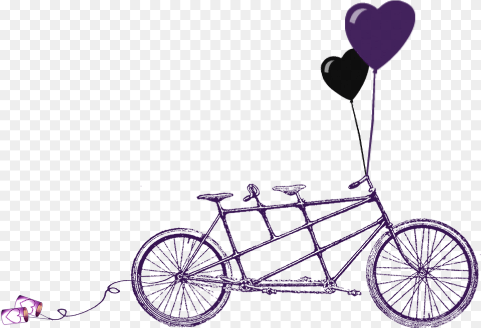 Purple Tandem Bike Wedding Invitation Template Amp Violet Wedding Border, Bicycle, Machine, Transportation, Vehicle Png