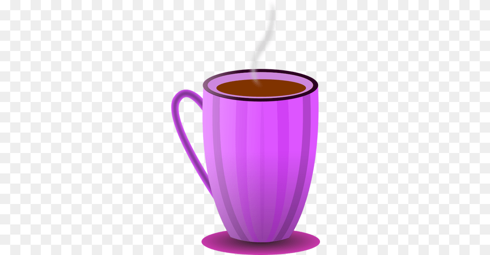 Purple Tea Mug Vector Clip Art, Cup, Beverage, Coffee, Coffee Cup Free Transparent Png