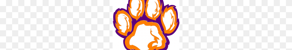 Purple Tiger Paw Tiger Paw White Orange Purple Clip Art, Sticker, Baby, Body Part, Hand Free Transparent Png