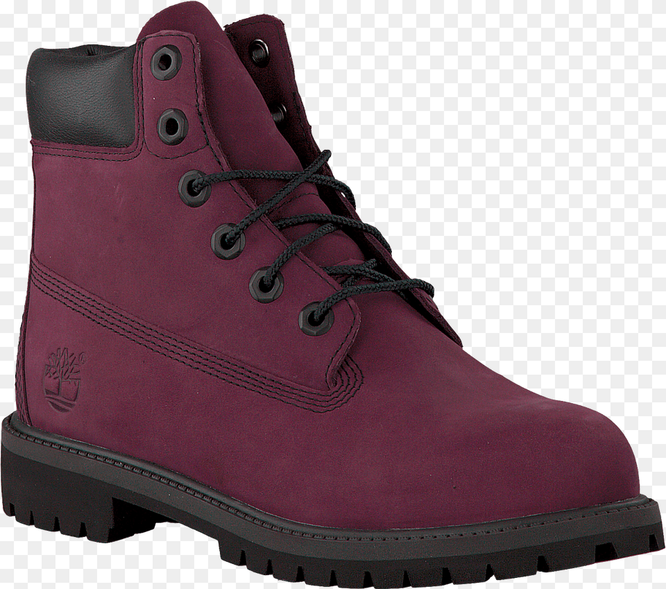 Purple Timberland Ankle Boots 6in Prm Wp Boot Kids Work Boots, Clothing, Footwear, Shoe, Sneaker Png Image