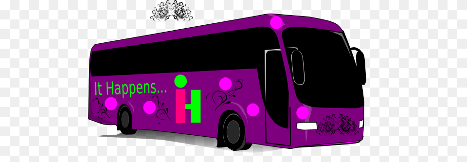 Purple Tour Bus Clip Art, Transportation, Vehicle, Tour Bus, Moving Van Png