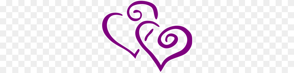 Purple Wedding Scroll Clipart, Heart Free Png Download