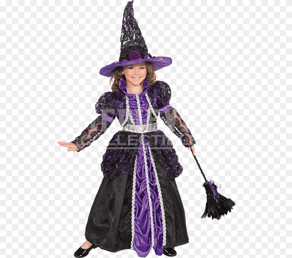 Purple Witch Costume Girls, Adult, Person, Female, Clothing Free Png Download