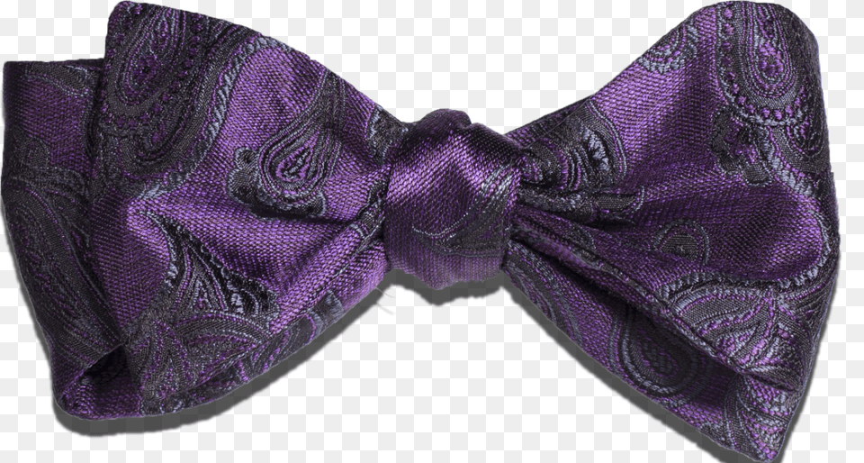 Purple With Gray And Black Woven Paisley Silk Bow Tie, Accessories, Formal Wear, Bow Tie, Clothing Free Png