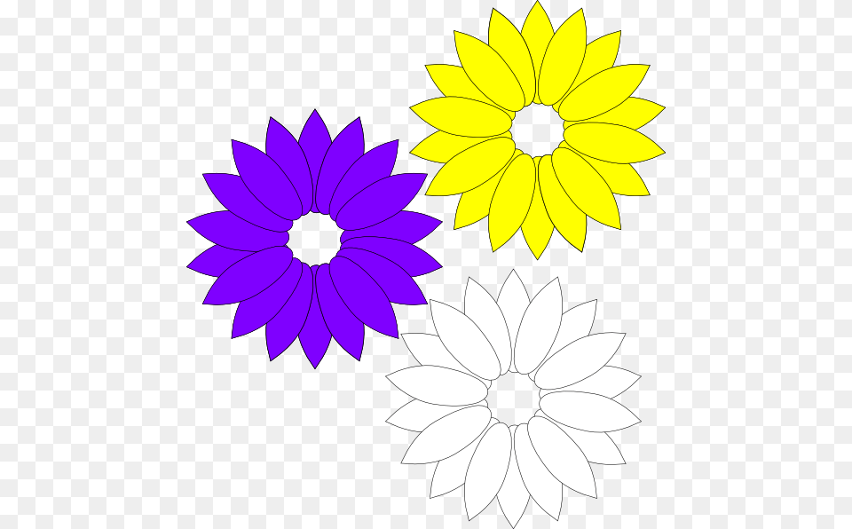 Purple Yellow Flowers Yellow Yellow Flowers, Dahlia, Daisy, Flower, Plant Free Png Download