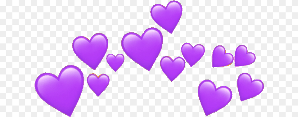 Purpleheart Heartcrown Aesthetic Tum Heart Emoji Transparent Background, Purple Png