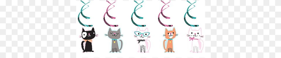 Purr Fect Cat Party Dizzy Danglers Purr Fect Party Dangler Decoration, Art, Paper Free Png Download