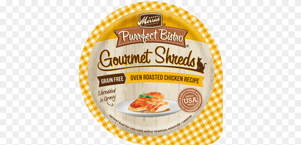 Purrfect Bistro Gourmet Shreds Merrick Purrfect Bistro Gourmet Shreds Chicken Cat, Food, Pizza, Meal, Advertisement Free Transparent Png