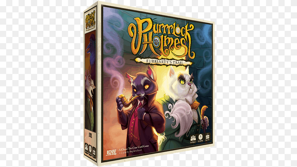 Purrrlock Holmes Furriarty39s Trail, Book, Comics, Publication, Smoke Pipe Png Image