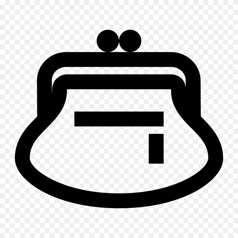 Purse Back View Icon, Gray Png