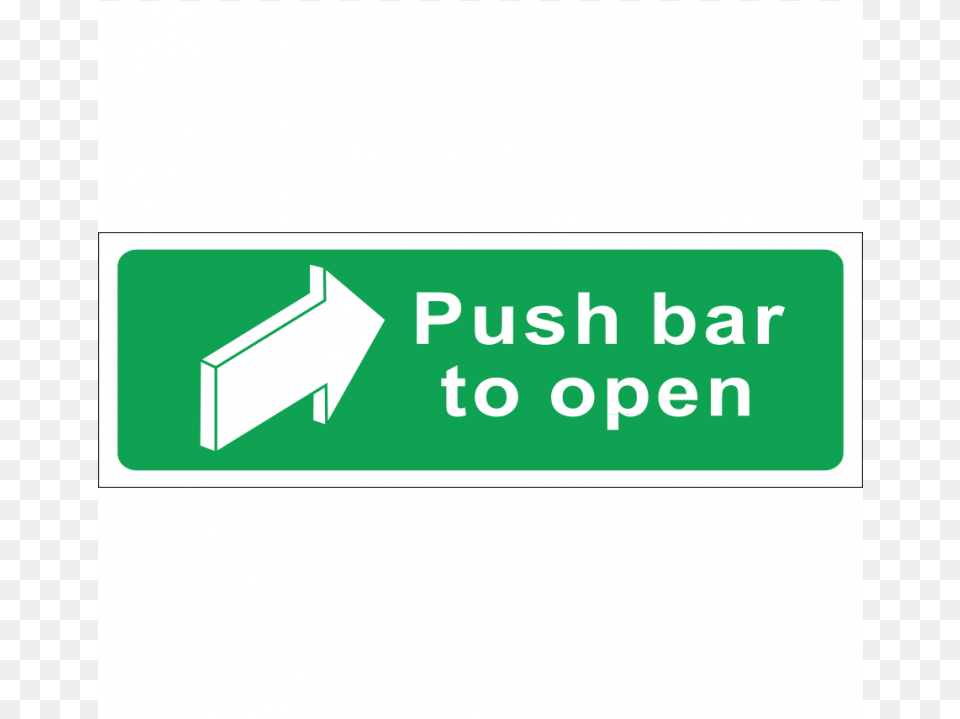 Push Bar To Open Sign Vinyl 45x15cm Fire Safety Photo Luminescent Sign Push Bar, Symbol Png