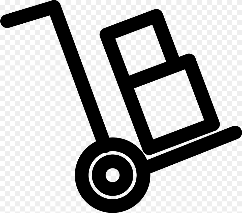 Push Cart With Boxes Boxes On Trolley Symbol, Device, Grass, Lawn, Lawn Mower Free Png