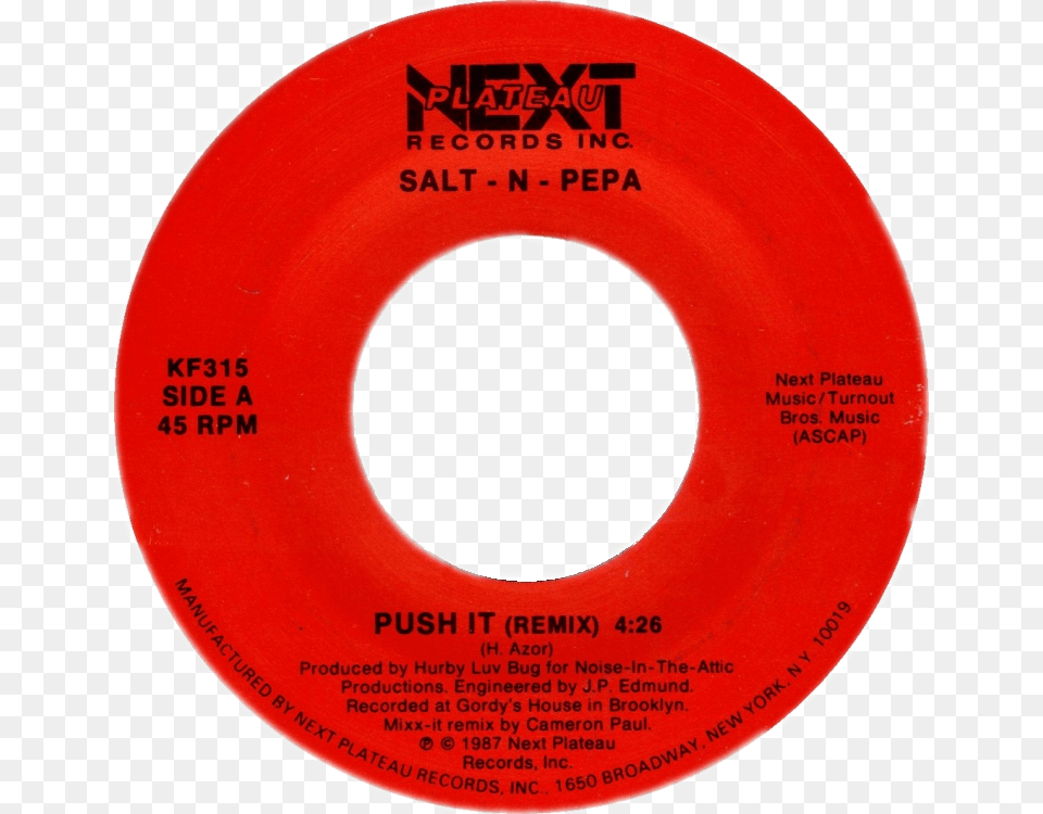 Push It By Salt N Pepa Us Vinyl Single Singers Stand On The Word, Frisbee, Toy Png Image