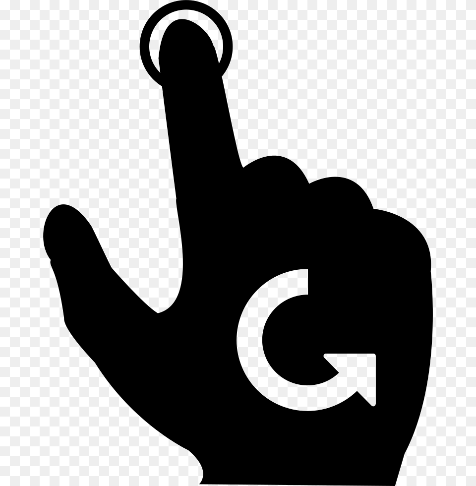 Push One Finger And Twist Back Icon Push Finger, Electronics, Hardware, Stencil, Silhouette Png