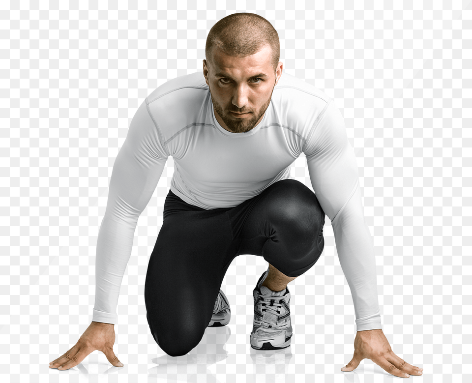 Push Possible Runners Starting Stance Front, Clothing, Footwear, Shoe, Adult Free Png