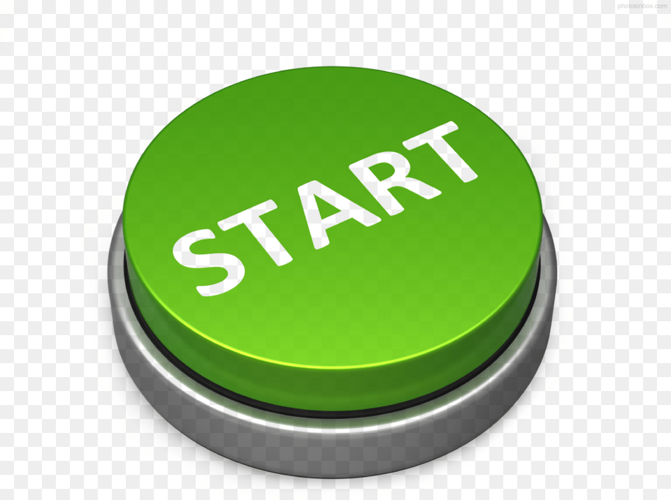 Push The Start Button Begin Icon, Green, Plate Png