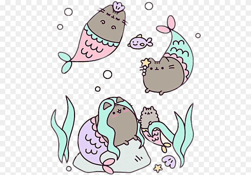 Pusheen And Stormy Mermaid, Nut, Vegetable, Food, Produce Png Image