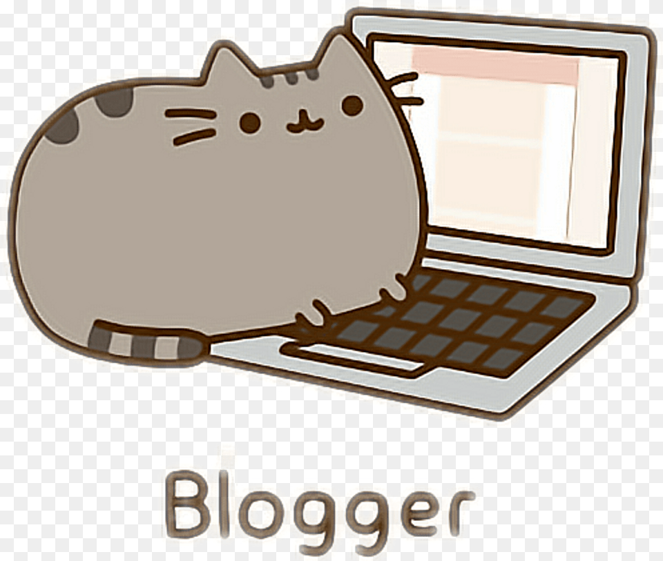 Pusheen Blogger Laptop Pusheencat, Computer, Computer Hardware, Computer Keyboard, Electronics Png Image