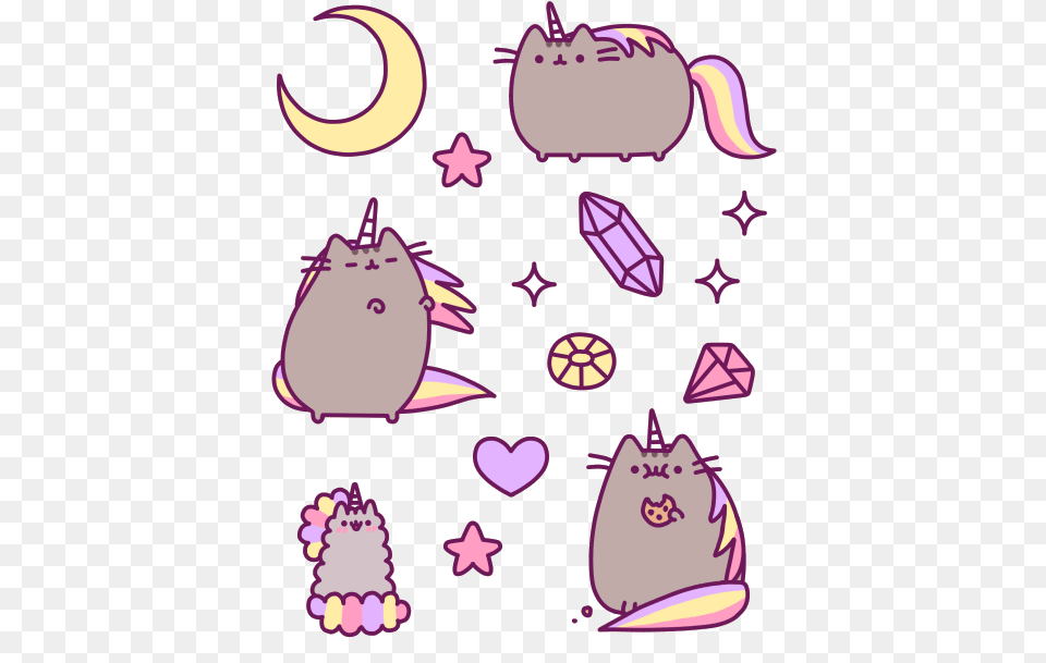 Pusheen Cat Amazing Cats Hq Unicorn Pusheen, Purple, Bag Free Png Download