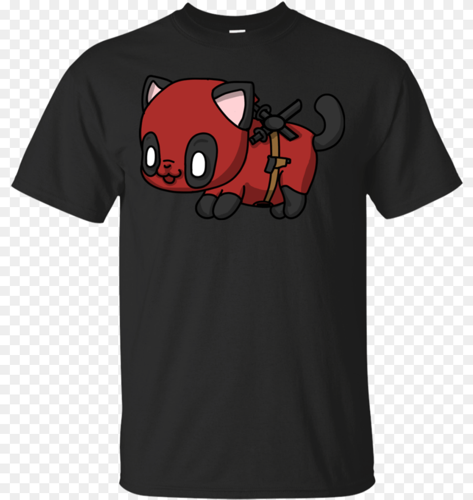 Pusheen Cat Deadpool Catpool Funny Super Hero Cat Kitty T Shirt, Clothing, T-shirt Png Image