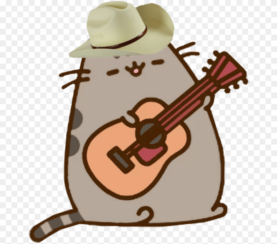 Pusheen Cat Guitar Mexico Ranch Pusheen Stickers, Clothing, Hat, Baby, Person Free Transparent Png