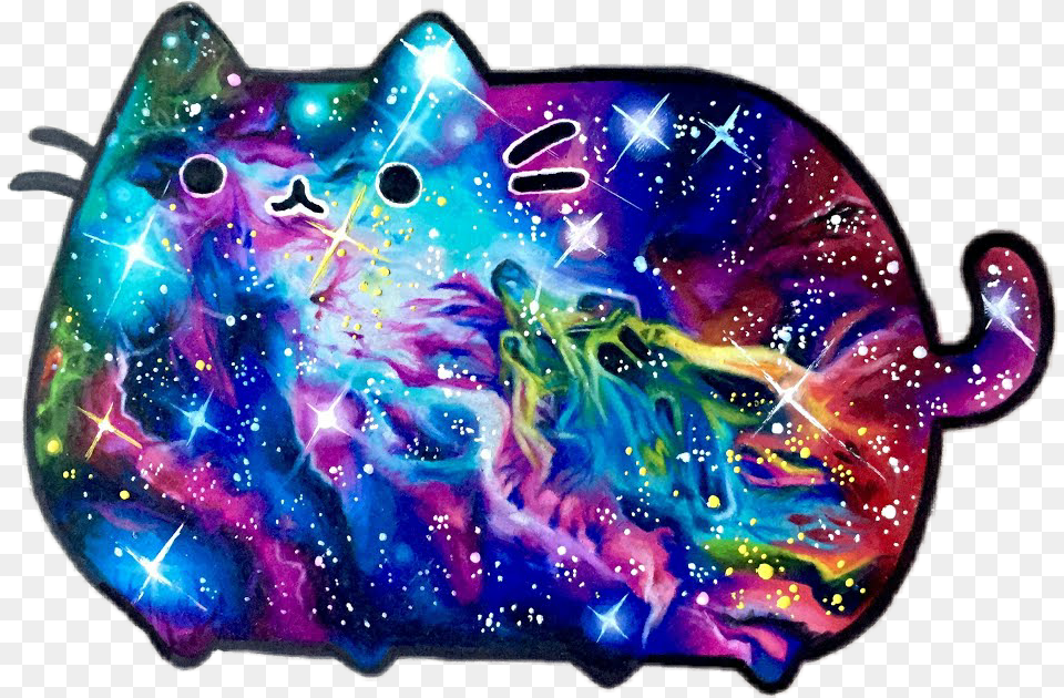 Pusheen Cat Kitty Galactic Cosmic Galaxy Stars Galaxy Pusheen, Accessories, Art, Person Png