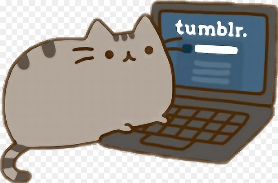 Pusheen Cat Tumblr Cumputer Kitty Pusheencat College Pusheen, Computer, Electronics, Pc, Laptop Free Png