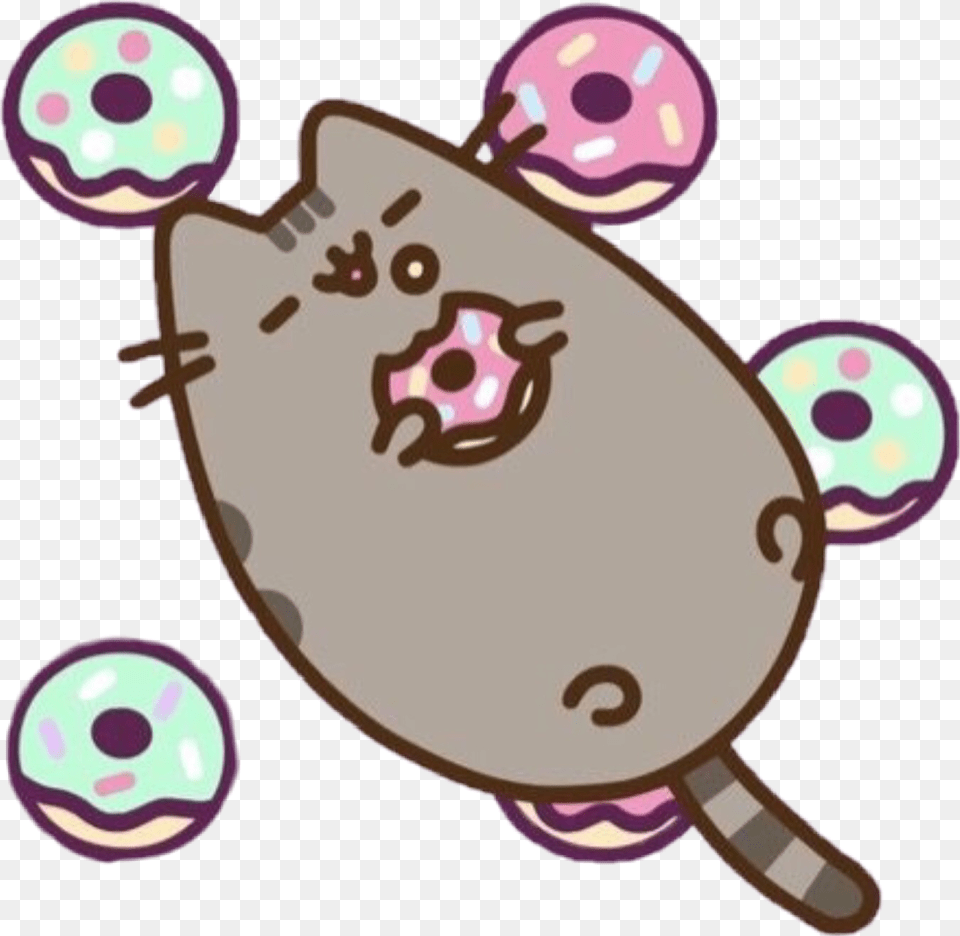 Pusheen Donut Doghnut Doghnuts Cute Tumblr Kawaii Kawaii Pusheen Cat, Animal Png