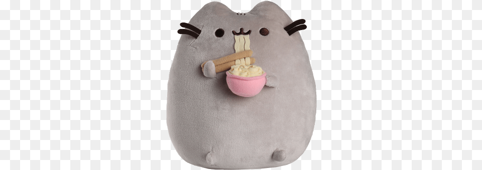 Pusheen Eating A Bowl Of Ramen 10 Inches Pusheen Eating Ramen Plush, Cream, Dessert, Food, Ice Cream Free Png