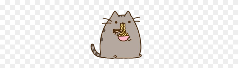 Pusheen Eating Noodles, Bag Png