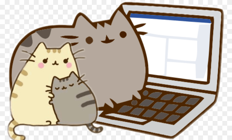 Pusheen For Computer Pusheen Computer Gif, Electronics, Pc, Laptop, Computer Hardware Free Transparent Png