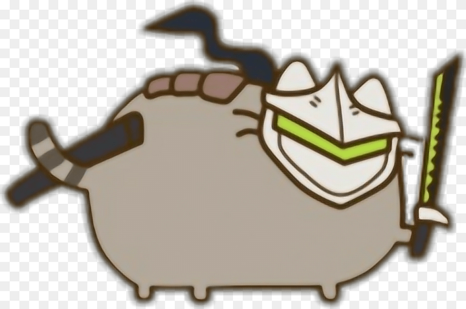 Pusheen Overwatch Genji Genji And Cat Overwatch, Weapon, Accessories, Glasses Png Image