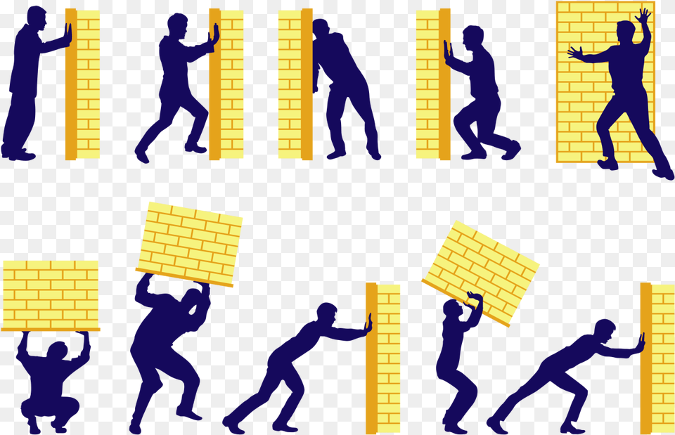 Pushing A Wall, Adult, Male, Man, Person Png Image