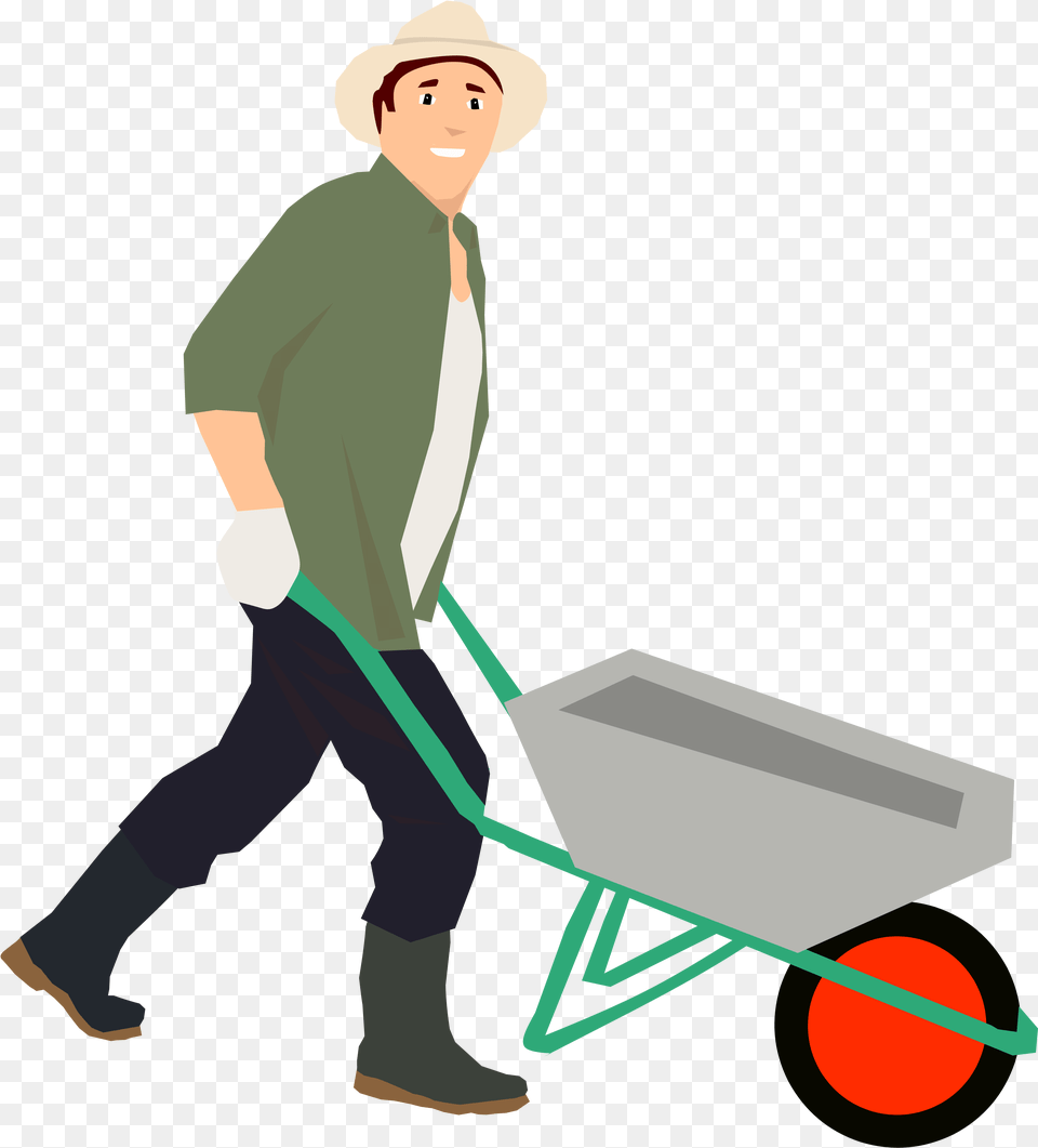 Pushing Bib Overalls Animated Man Pushing Wheelbarrow, Adult, Person, Male, Head Free Png