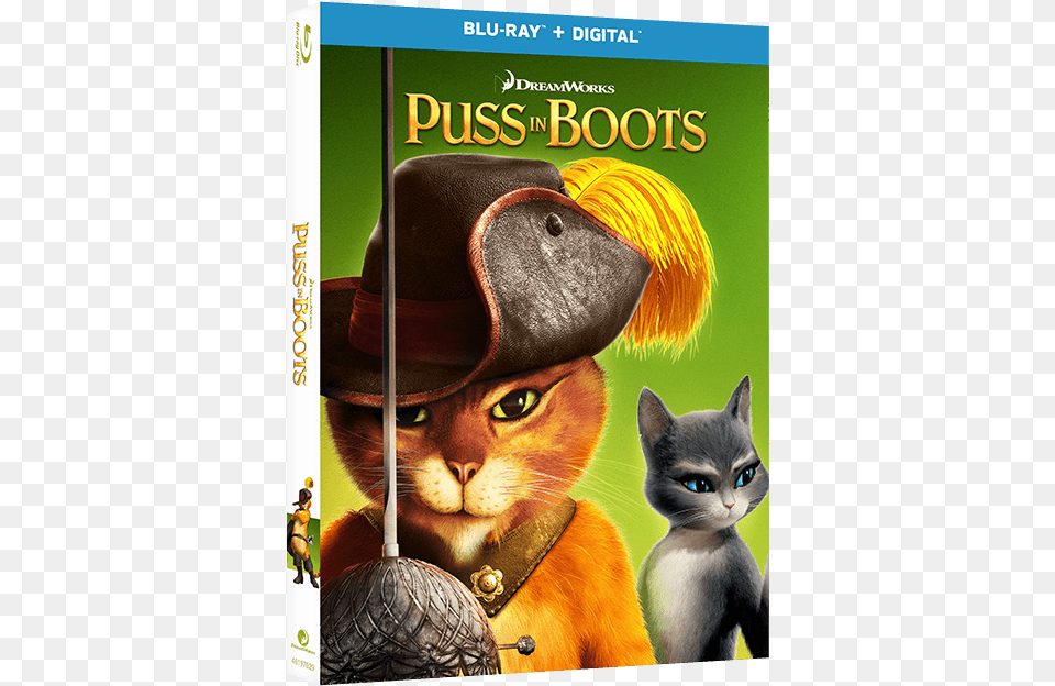 Puss In Boots Blu Ray, Book, Publication, Animal, Cat Free Transparent Png