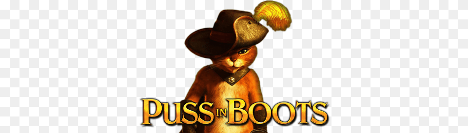 Puss In Boots Photo Puss In Boots Logo, Clothing, Hat, Book, Publication Png