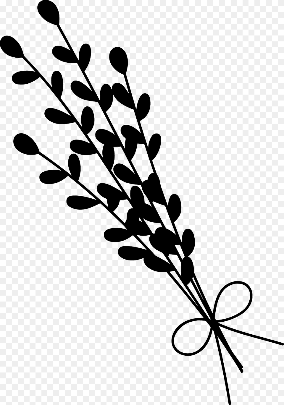 Pussy Willow Buds Silhouette, Art, Floral Design, Graphics, Pattern Free Png Download
