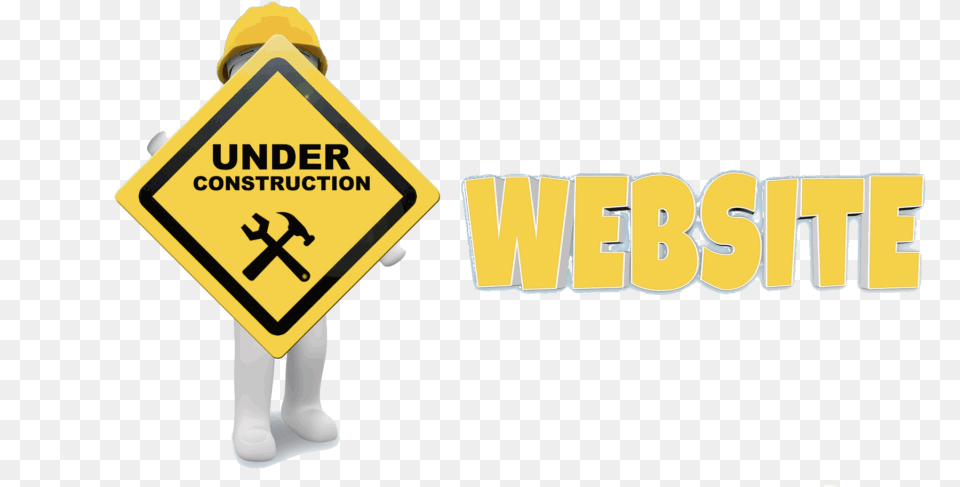 Put Website Under Construction, Sign, Symbol, Person, Road Sign Png Image