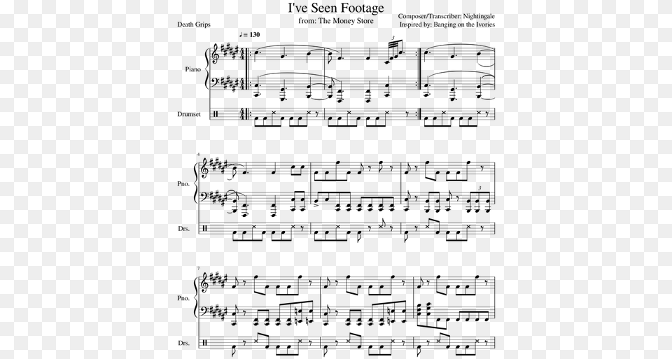 Put Your Head On My Shoulder Sheet Music, Gray Free Png
