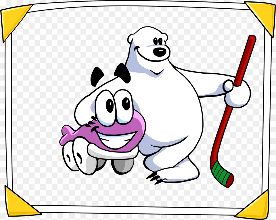 Putt Putt And Maurice After A Game Of Ice Hockey Humongous Fan, Cleaning, Person, Animal, Bear Free Png