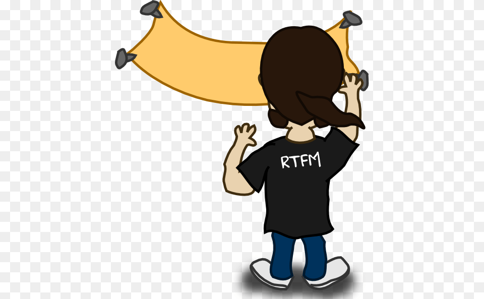 Putting A Banner Clip Art, Banana, Food, Fruit, Plant Png Image