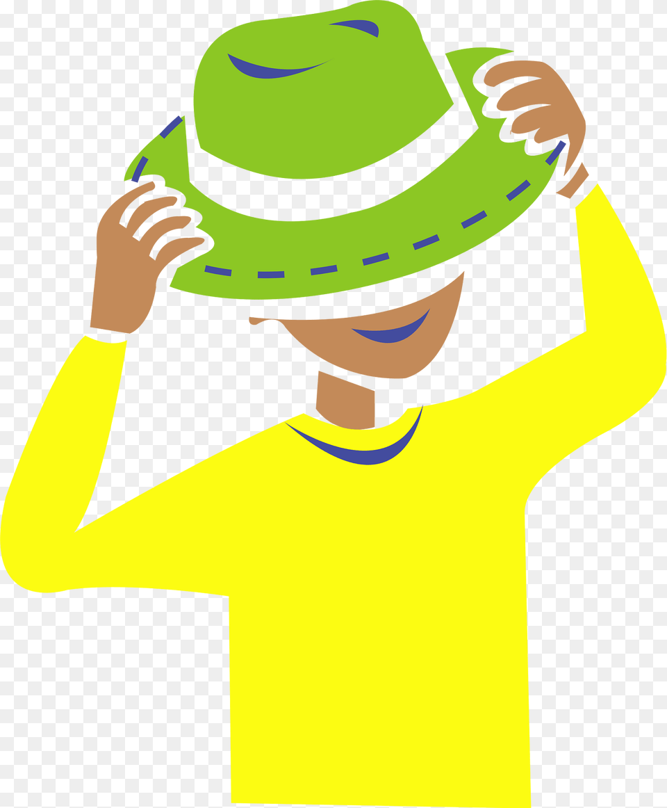 Putting Hat On Clipart, Clothing, Sun Hat, Person Png Image